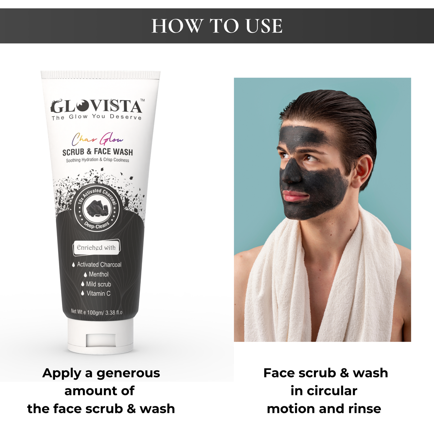 Char Glow - Scrub & Face Wash 100gm