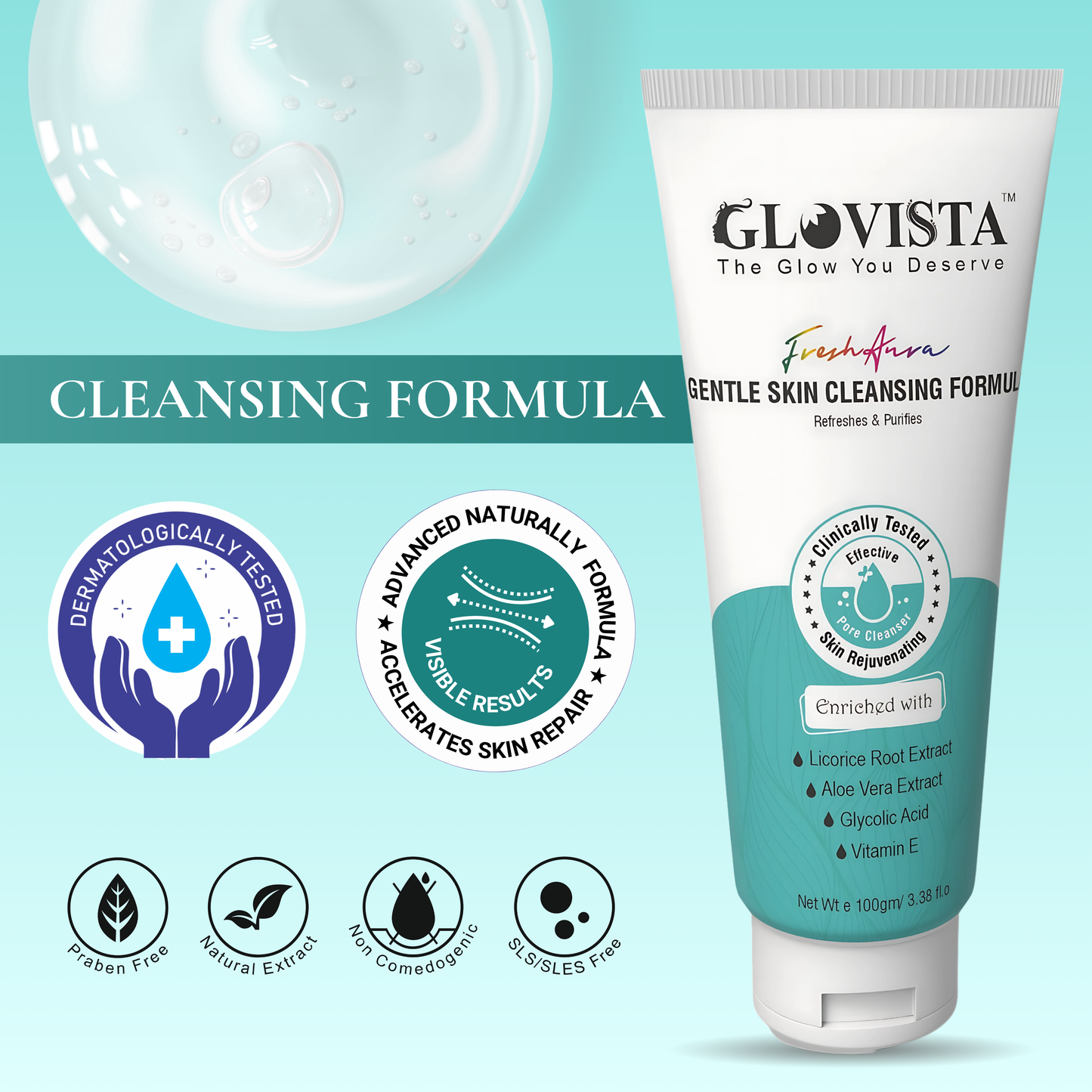 Fresh Aura - Gentle Skin Cleansing Formula 100gm