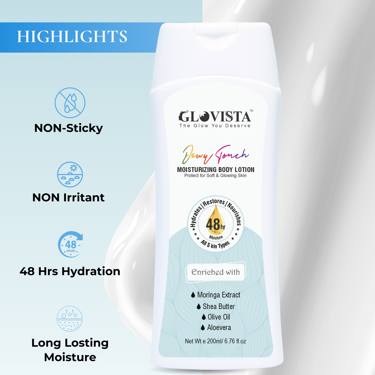 DewyTouch Body Lotion – 48HR Moisture - 200ml