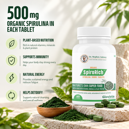 Spiro Rich -  Blue Green Algae Spirulina Tablets 500 mg