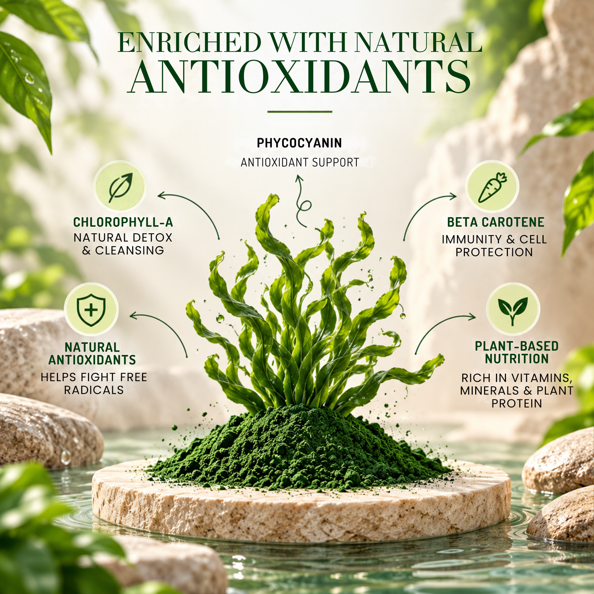 Spiro Rich -  Blue Green Algae Spirulina Tablets 500 mg