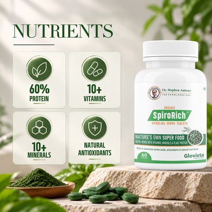 Spiro Rich -  Blue Green Algae Spirulina Tablets 500 mg