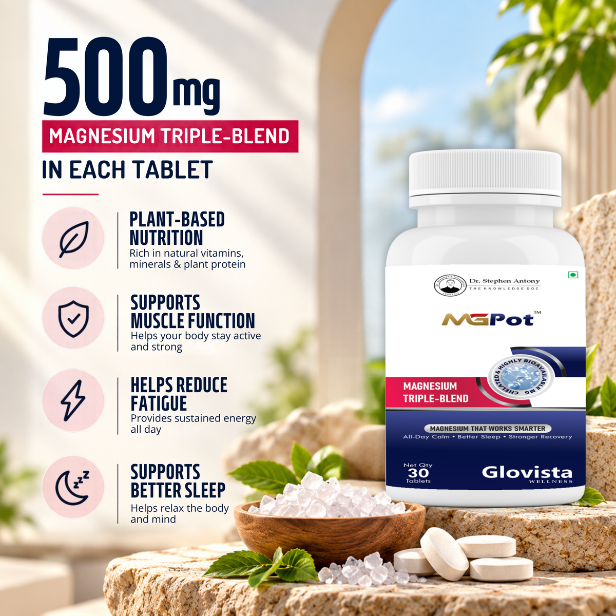 MGPot – Magnesium Triple Blend Tablets 1000 mg – 30 Tablets