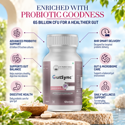 GutSync – Advanced Probiotic Gut Health Capsules 65 Billion CFU – 30 Capsules