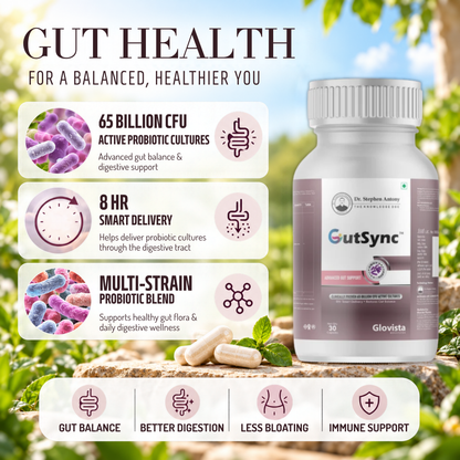 GutSync – Advanced Probiotic Gut Health Capsules 65 Billion CFU – 30 Capsules