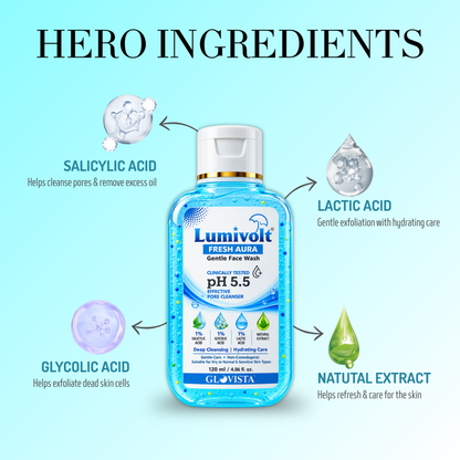 Lumivolt Fresh Aura Gentle Face Wash - pH 5.5 - 120m