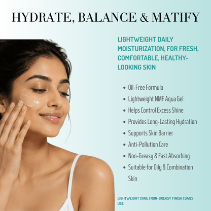 Lumivolt Simply Matte NMF Aqua Gel with 5% Niacinamide - 3 in 1 Formula for Oily Skin - 75ml