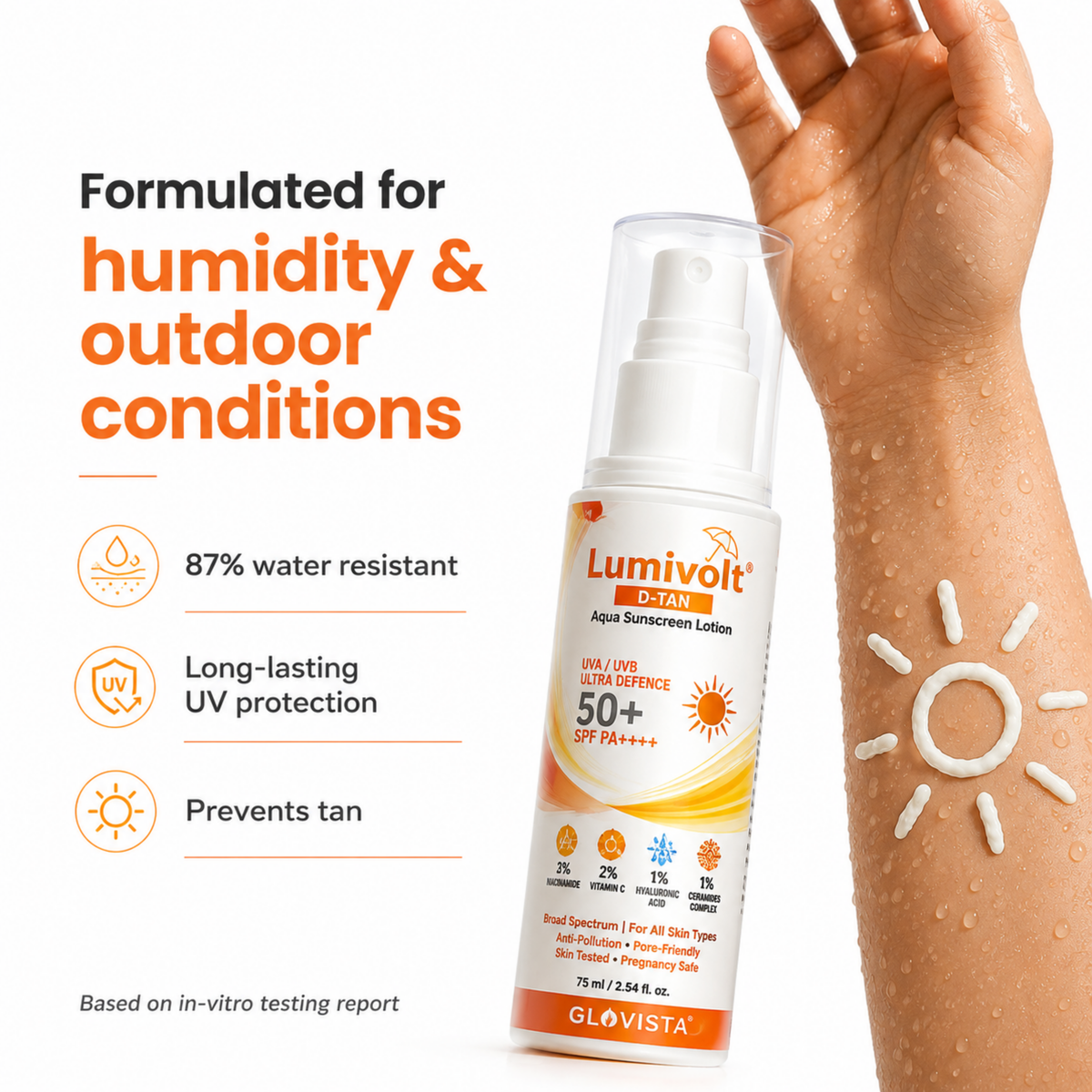 Lumivolt D-Tan Aqua Sunscreen Lotion SPF 50+ PA++++ - 75ml