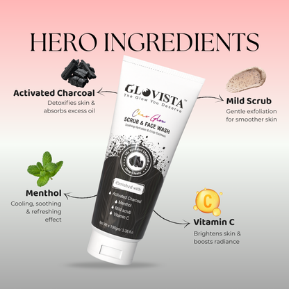 Char Glow - Scrub & Face Wash 100gm