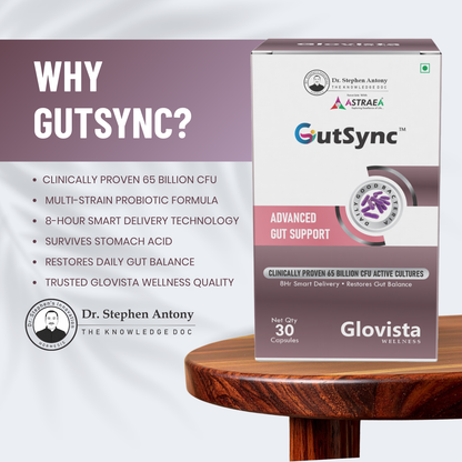 GutSync – Advanced Probiotic Gut Health Capsules 65 Billion CFU – 30 Capsules