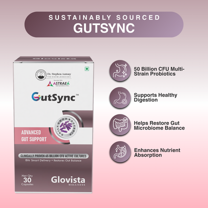 GutSync – Advanced Probiotic Gut Health Capsules 65 Billion CFU – 30 Capsules