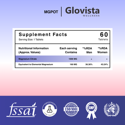 MGPot – Magnesium Triple Blend Tablets 1000 mg – 30 Tablets