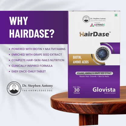 HairDase – Biotin + Multivitamin Hair Growth Support Tablets – 30 Tablets
