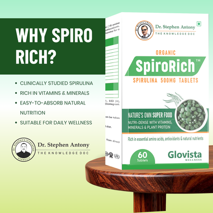 Spiro Rich -  Blue Green Algae Spirulina Tablets 500 mg