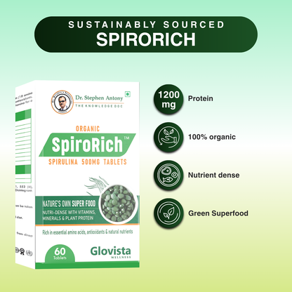 Spiro Rich -  Blue Green Algae Spirulina Tablets 500 mg